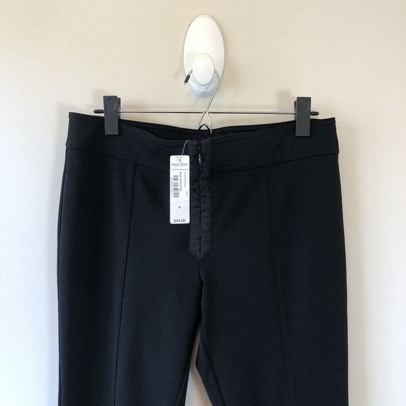 Bisou Bisou Dress Pants Black Jacquard Trim Ankle Zip Women’s Size 8 NWT’s - Picture 4 of 12